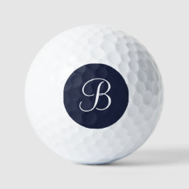 Marineblauwe gepersonaliseerde naam en monogram golfballen