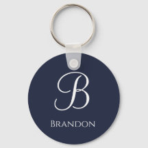 Marineblauwe gepersonaliseerde naam en monogram