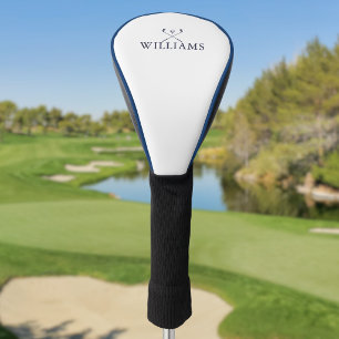 Marineblauwe gepersonaliseerde naamgolfclubs golfheadcover