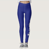 Marineblauwe gepersonaliseerde vlindernaam leggings (Voorkant)