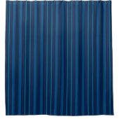 Marineblauwe Gestreepte Douchegordijn (Voorkant)