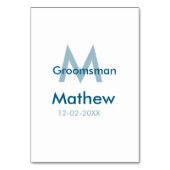 Marineblauwe getuige naam letter datum mannelijk p kaart (Achterkant)