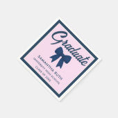 Marineblauwe Gingham Strik Afstudefeest Servet (Hoek)