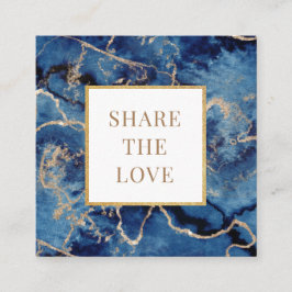 marineblauwe golven gouden salon spa Loyaliteit Ka Vierkante Visitekaartje