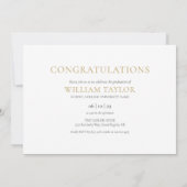 Marineblauwe Gouden 3 Foto Collage Afstudeerfeest Kaart (Achterkant)