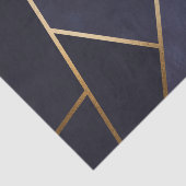 Marineblauwe Gouden Driehoeken Geometrisch Elegant Tissuepapier (Detail)