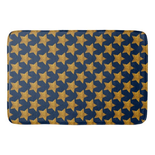 Marineblauwe gouden sterren thuis decor badmat (Voorkant)
