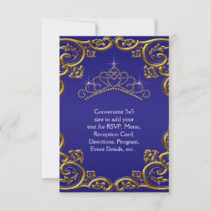 Marineblauwe Gouden Tiara RSVP Alles voor Elkaar Kaartje