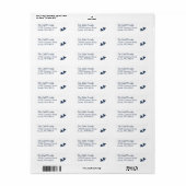 Marineblauwe harten Adres Label Sheet (Full Sheet)