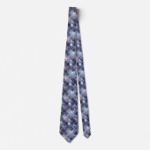 Marineblauwe Hemelse Diamant Lattice Ster Stropdas (Voorkant)