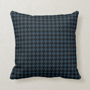marineblauwe houndstooth kussen