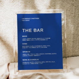 Marineblauwe huwelijksbar poster