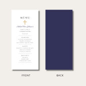 Marineblauwe jongen eerste communie menu