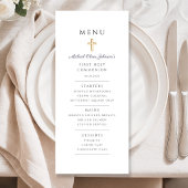 Marineblauwe jongen eerste communie menu