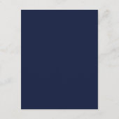 Marineblauwe kalligrafie script RSVP bijlage kaart (Achterkant)