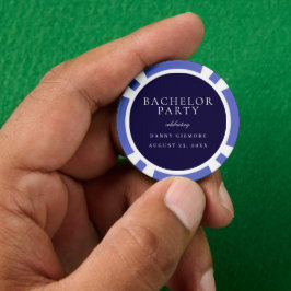 Marineblauwe Klassieke Heren Bachelor Party Poker Chips