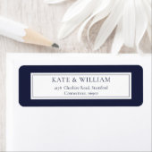 Marineblauwe Klassieke Moderne Retouradres Etiket (Insitu)