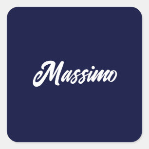 Marineblauwe Kleur Eenvoudige Moderne Eigen Naam C Vierkante Sticker