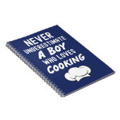 Marineblauwe kookcadeaus voor babyjongen voor kind notitieboek (Rechterzijde)