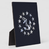 Marineblauwe koolstofvezel nautische jachtvlagprin fotoplaat (Zijkant)