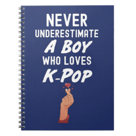 Marineblauwe Kpop-cadeaus voor jongen voor kindere Notitieboek