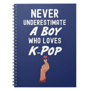 Marineblauwe Kpop-cadeaus voor jongen voor kindere Notitieboek