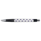 Marineblauwe kruissteken op wit pen (Voorkant)
