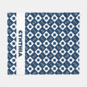 Marineblauwe Lacrosse Argyll Patroon Fleece Deken (Voorkant (Horizontaal))