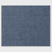 Marineblauwe Linnen Cadeaupapier (Vlak)