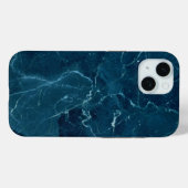 Marineblauwe marmer textuur Case-Mate iPhone case (Achterkant (horizontaal))