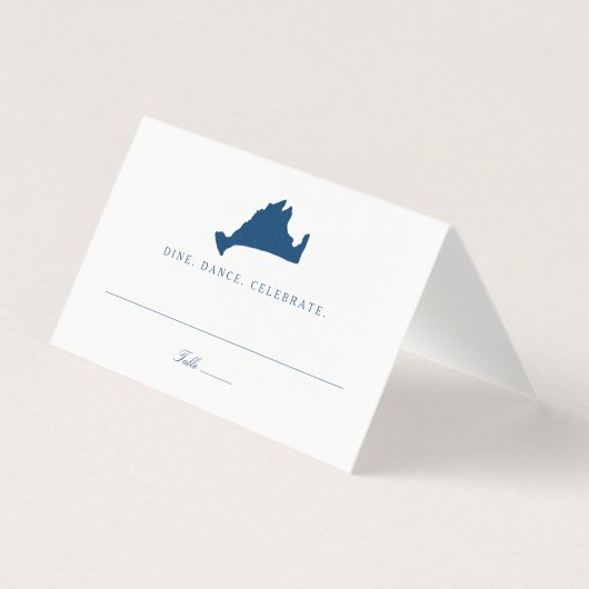 Marineblauwe Marthas Wijngaard Kaart Bruiloft Zitp (Voorkant)