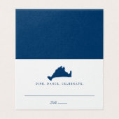 Marineblauwe Marthas Wijngaard Kaart Bruiloft Zitp (Buitenkant ongevouwen)