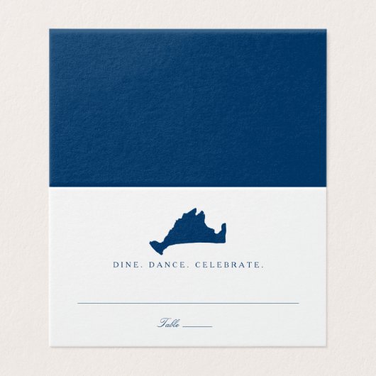 Marineblauwe Marthas Wijngaard Kaart Bruiloft Zitp (Buitenkant ongevouwen)