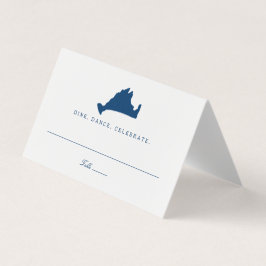 Marineblauwe Marthas Wijngaard Kaart Bruiloft Zitp