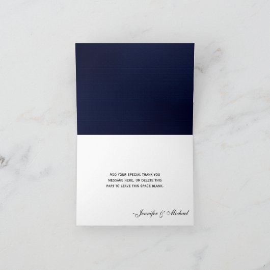 Marineblauwe metsonthurzen vuurvliegjes bruiloft d bedankkaart (Binnen)