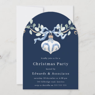 Marineblauwe moderne kerstfeest kaart