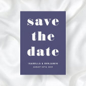 Marineblauwe moderne typografie bruiloft save the date