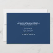 Marineblauwe moderne typografie Drie foto's afstud Aankondiging (Achterkant)