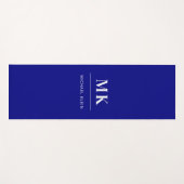 Marineblauwe monogram initiaal naam yogamat (Voorkant (horizontaal))
