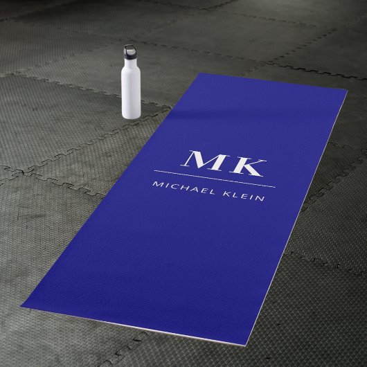 Marineblauwe monogram initiaal naam yogamat