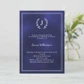 Marineblauwe monogram krans mijlpaal leeftijdsonaf kaart (Staand voorkant)