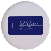 Marineblauwe Monogram Terugkeeradreslabels Etiket