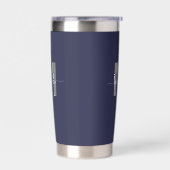 Marineblauwe naammonogram geïsoleerde drinkbeker (Links)