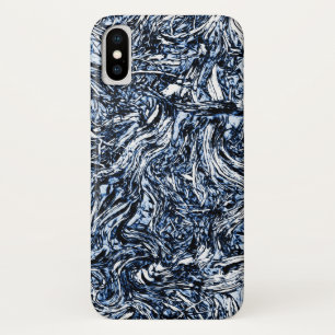 Marineblauwe Natuur Abstract Patroon Case-Mate iPhone Case