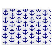 Marineblauwe nautische anker groot cadeauzakje (Achterkant)
