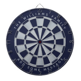 Marineblauwe nep zilveren aangepaste gezegde geome dartbord