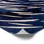 Marineblauwe Oceaan Golf Poster (Hoek)