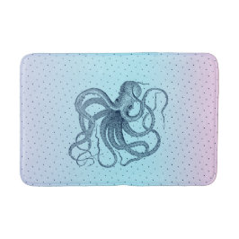Marineblauwe Octopi Illustratie Badmat