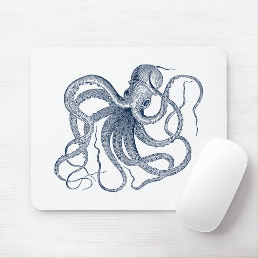 Marineblauwe octopus muismat (Met muis)