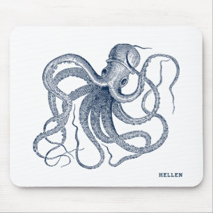 Marineblauwe  octopus muismat